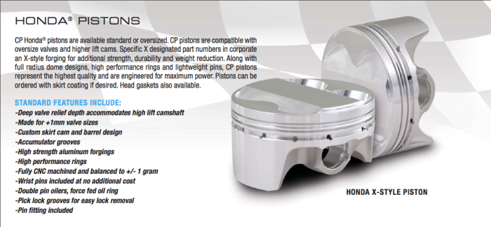 Honda/Acura B20 B-Series CP Pistons Questions & Answers