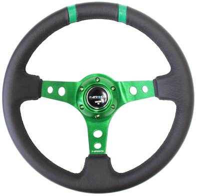 NRG Innovations Limited Edition 350mm Sport Steering Wheel (3" Deep) - Green w/ Green Double Center Markings Questions & Answers